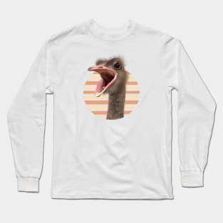 Cute Funny Ostrich Face Long Sleeve T-Shirt